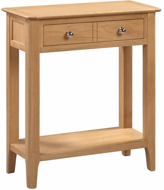 netfurniture Penine Console Table in Light Oak, W: 90 cm, D: 30 cm, H: 70 cm