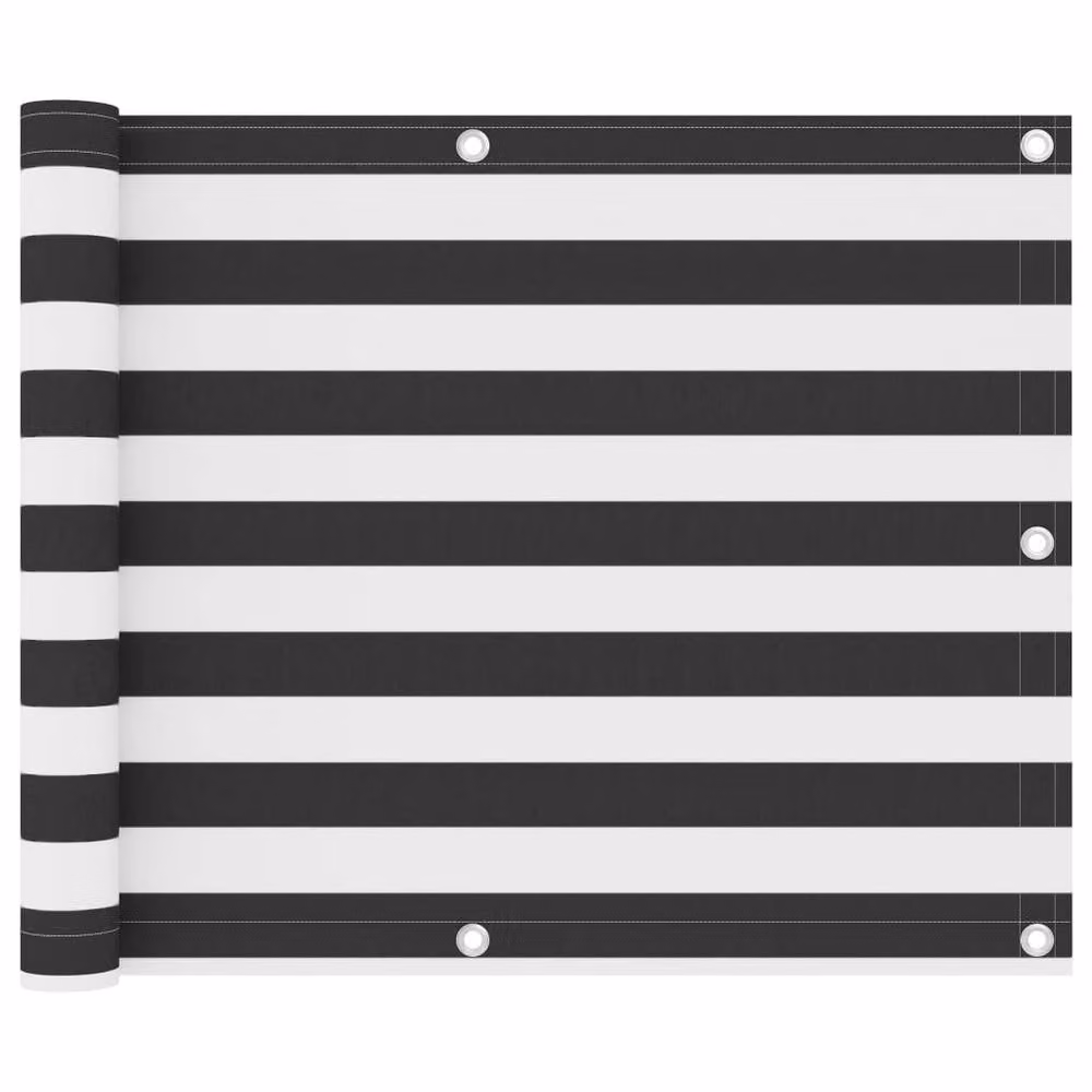 Berkfield Home Balcony Screen in Anthracite and White Oxford Fabric, W: 75 cm, L: 600 cm – 2