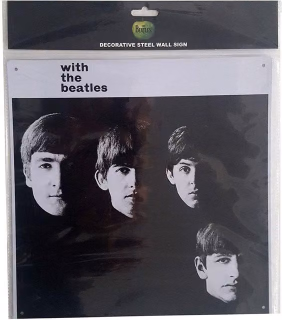 The Beatles With The Beatles Album Cover Steel Plaque in Black, White and Multicolour, W/H: 30 x 30 cm