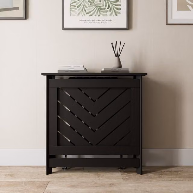 Temprazo Black Geometric MDF Radiator Cover with Matt Finish