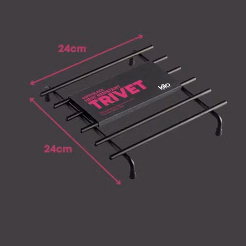 Kilo Deluxe Metal Trivet, Black, W/D: 24 x 24 cm – 2