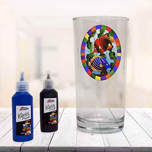 Grafix Multicolour Glass Paints, Pack of 4 – 4