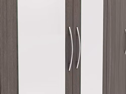Seconique Nevada 6 Door 2 Drawer Mirrored Wardrobe in Black – 4