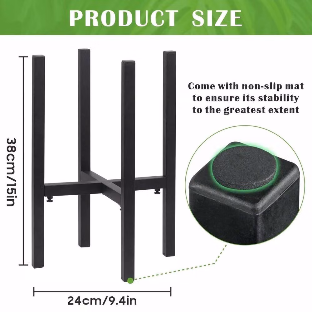 KORVIXA Black 2-in-1 Metal Plant Pot Display Shelf – 3