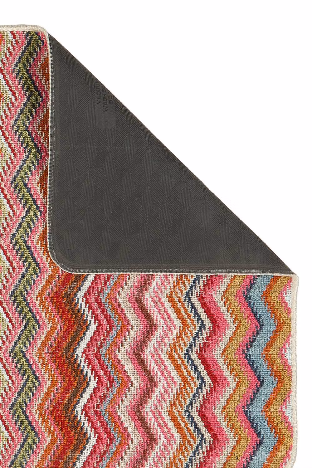 My Mat Candy Rainbow Zig Zag Stain Resistant Multicolour Striped Rug, W: 67 cm, L: 200 cm – 3