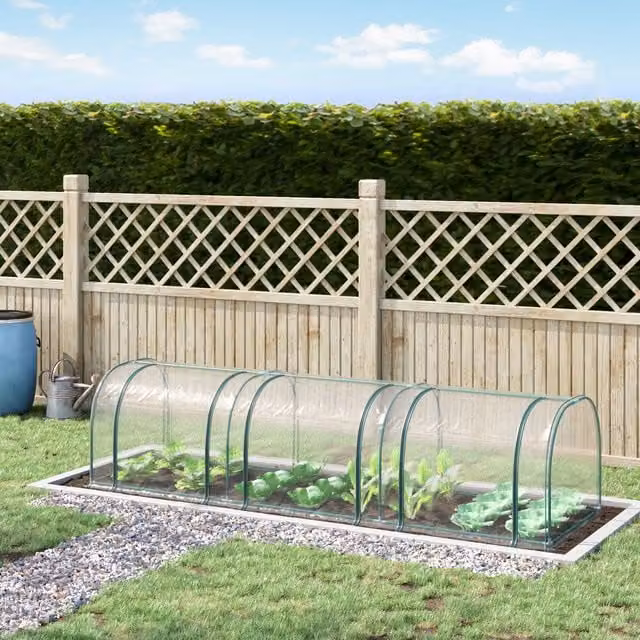OUTSUNNY Steel Frame Tunnel Greenhouse with Zipper Doors in White and Transparent, W/D/H: 100 x 80 x 100 cm – 1