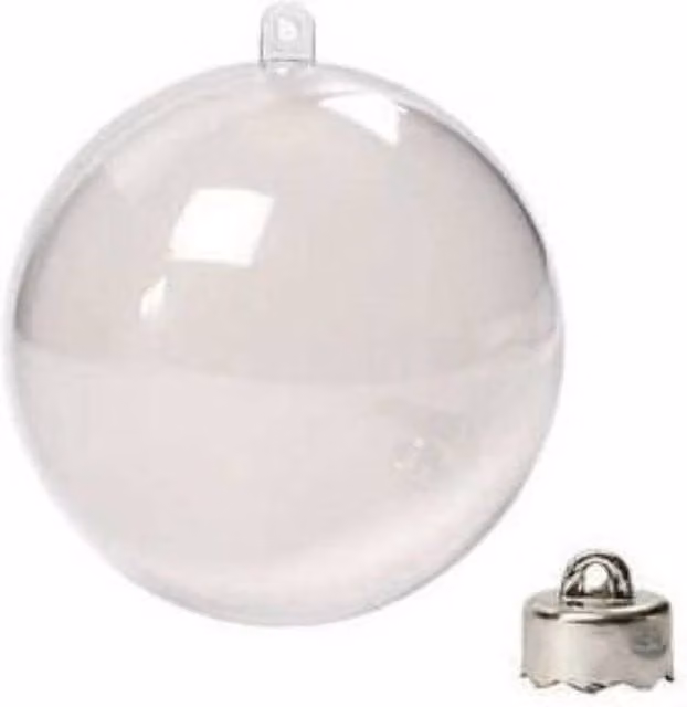 KDMD 8 Pack White Transparent Acrylic Plastic Refillable Round Baubles for Christmas Crafts, Diameter: 6 cm