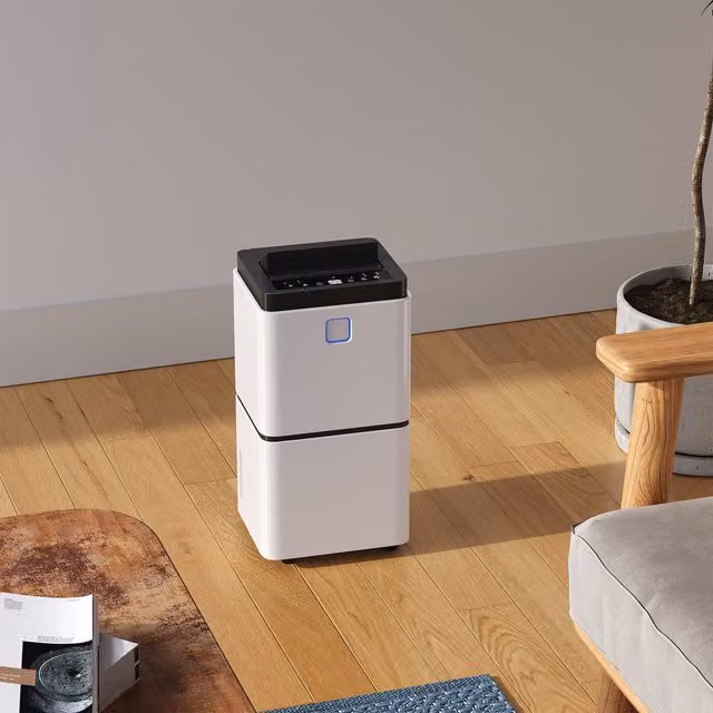 Livingandhome White Small Quiet Dehumidifier with Auto-Off, LED Display, WiFi App Control and Timer