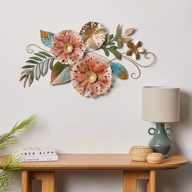 Wyld and Coco Studio Multicolor Handcrafted Metal Floral Wall Art