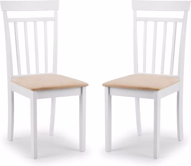 Cheshire Riverton Elegant White Fabric Dining Chairs - Set of 2