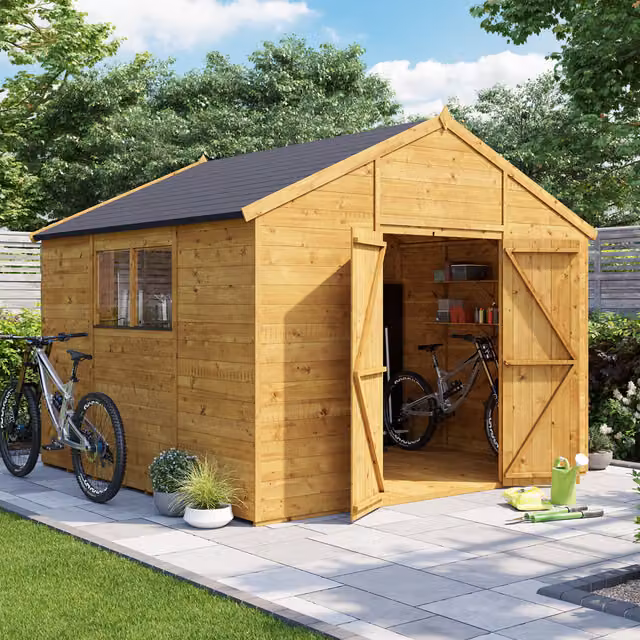 BillyOh Brown Wooden Apex Workshop with Tongue and Groove Design