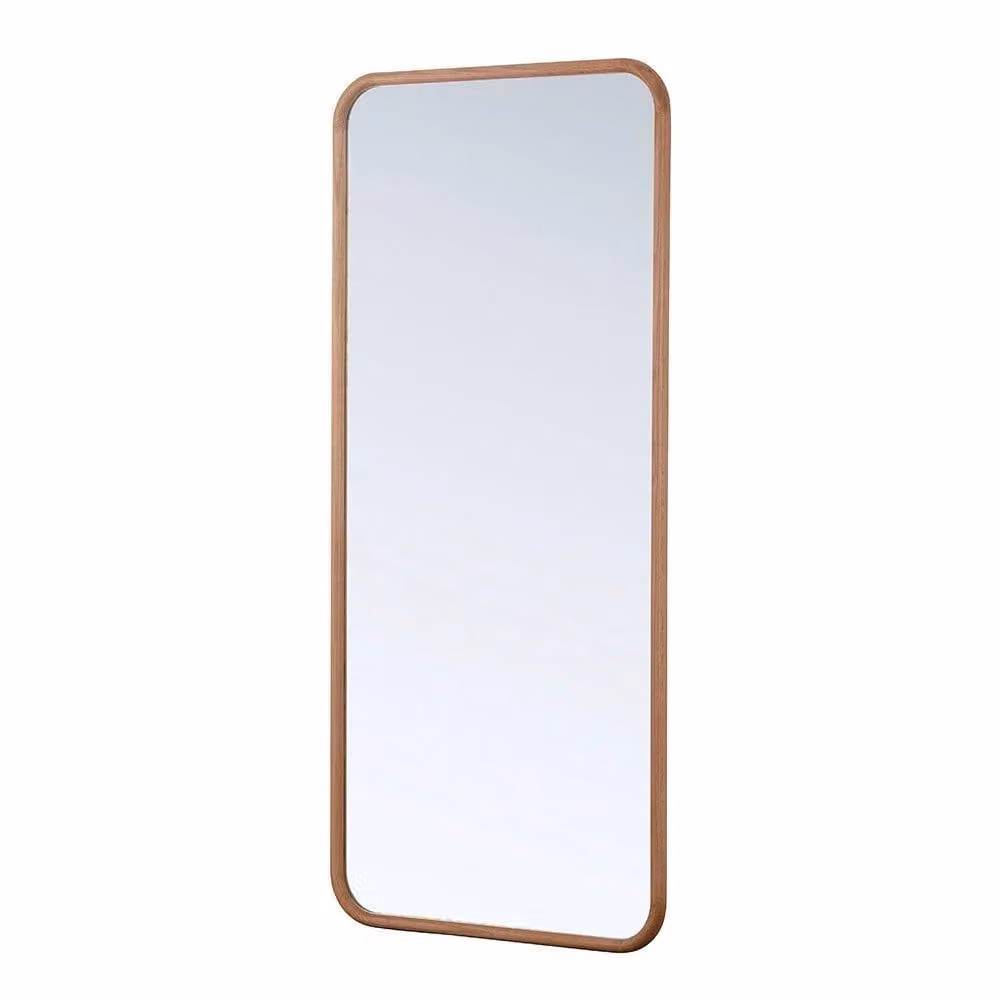 Yearn Mirrors Sherwood Oak Framed Curved Round Wall Mirror in Brown – 2