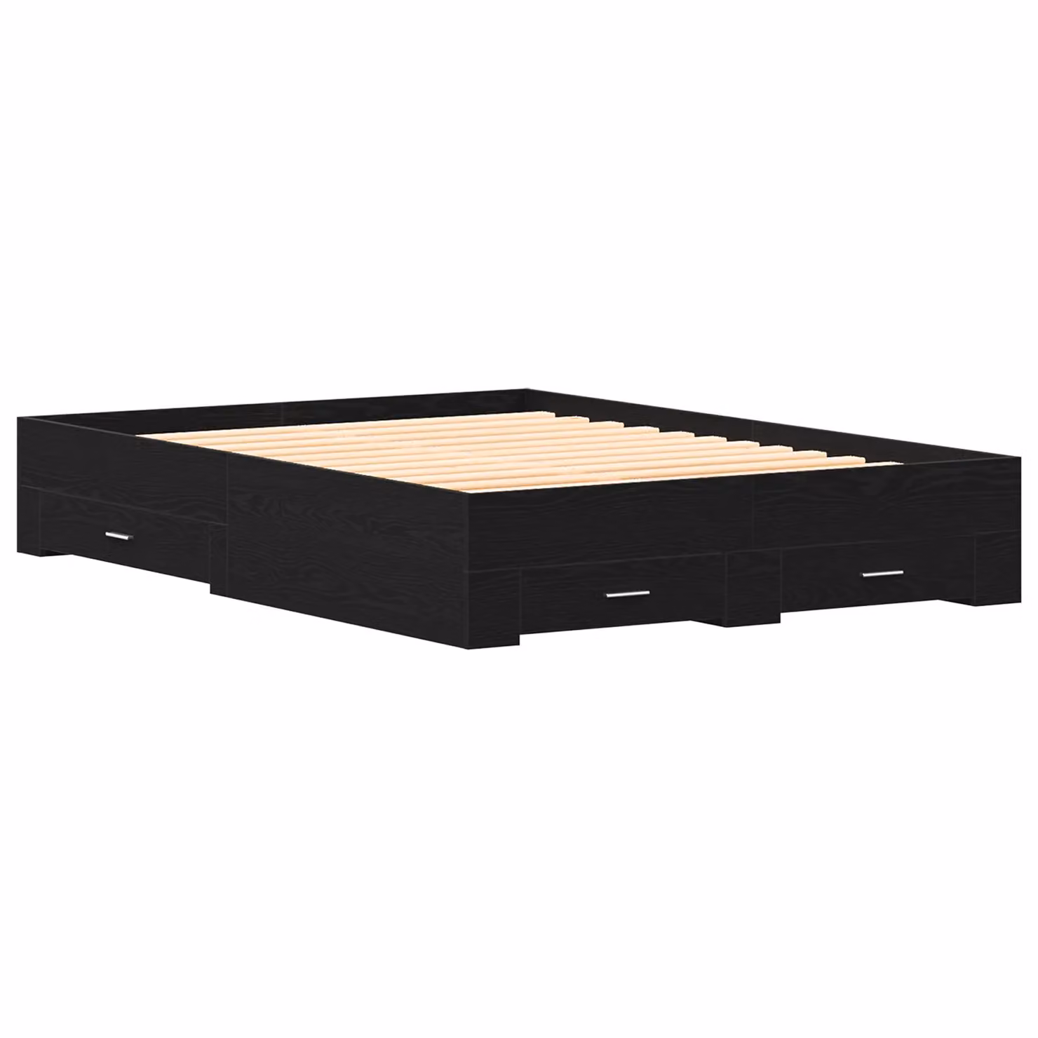 Berkfield Home Black Oak Bed Frame with Drawers, Engineered Wood, W: 140 cm, L: 200 cm – 2