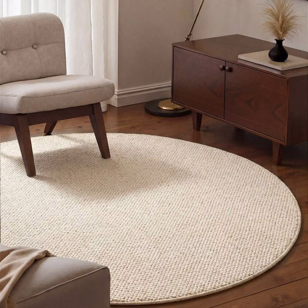 THE RUGS Wolly Hand Tufted Wool Look Rug in Beige, W: 140 cm, L: 200 cm – 5