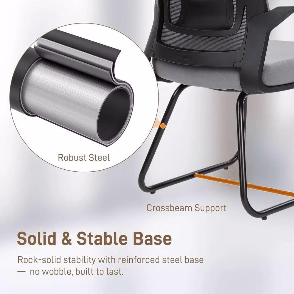 EONLION Anthracite Grey Fabric Conference Chair for Home and Office – 3