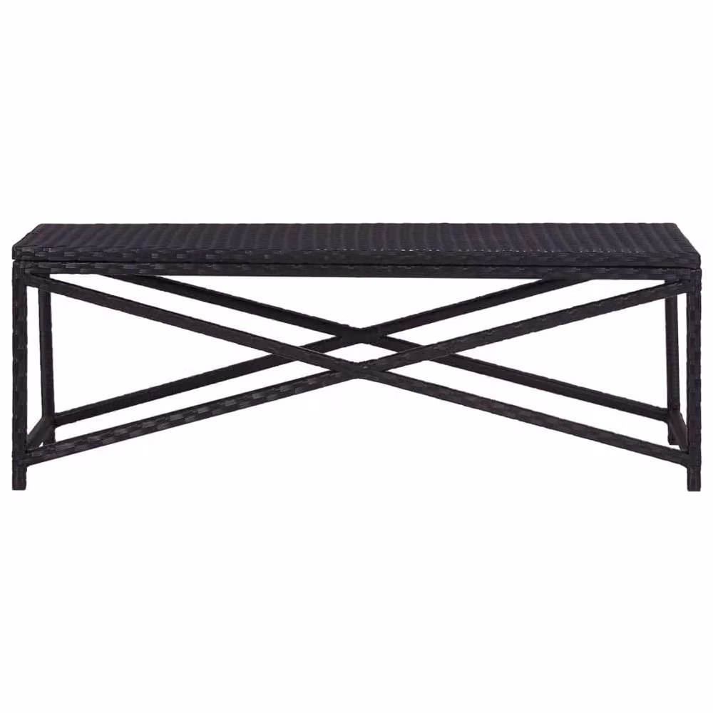 Berkfield Home Modern Poly Rattan Garden Bench in Black, Width: 120 cm – 2