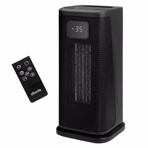 Abode 2000W Ceramic Fan Heater, Black, Freestanding – 1