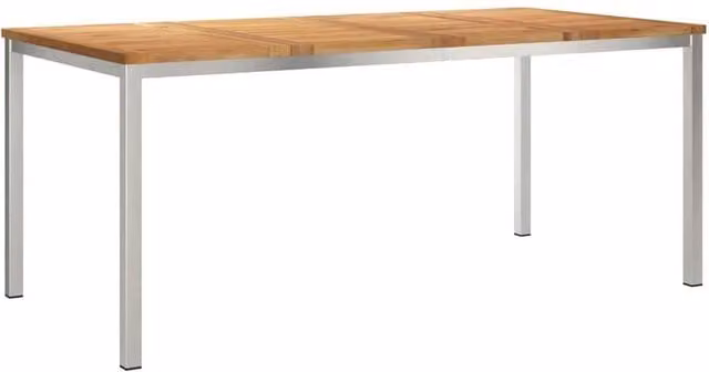Berkfield Home Rectangular Outdoor Dining Table in Brown Solid Teak Wood, W/D/H: 180 x 90 x 75 cm – 1
