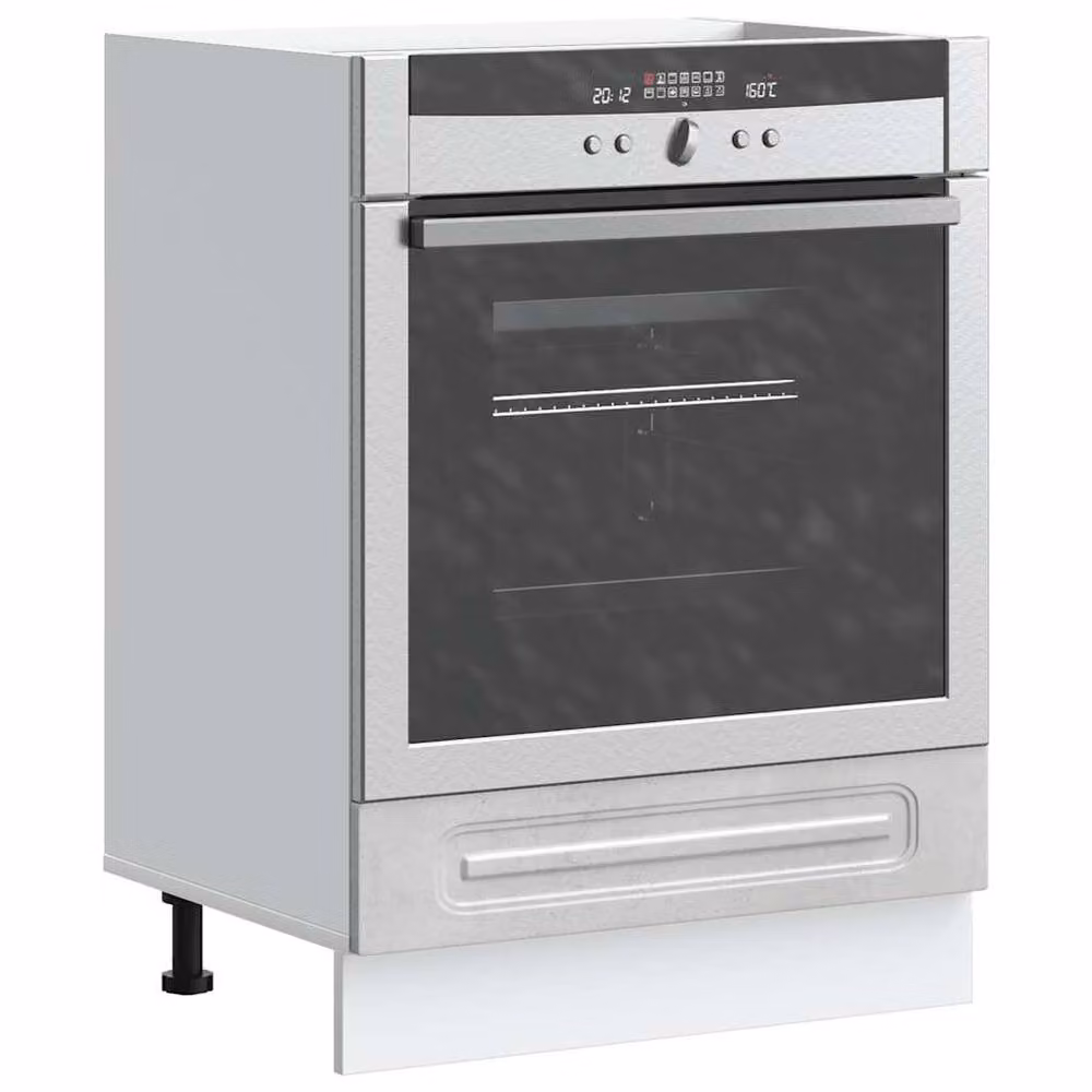 Berkfield Home Kalmar Freestanding Oven Cabinet in Concrete Grey Engineered Wood, W/D/H: 60.0 x 46.0 x 81.5 cm – 2