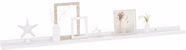 Berkfield Home Decorative Wall Shelves, 2 Piece, High Gloss White, W/D/H: 115 x 9 x 3 cm