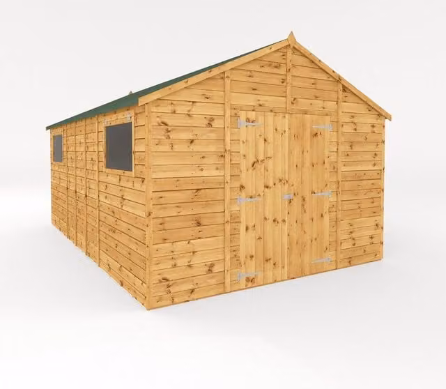 Mercia Premium Shiplap Apex Workshop in Brown, L487 x W322.7 x H252.4 cm – 1