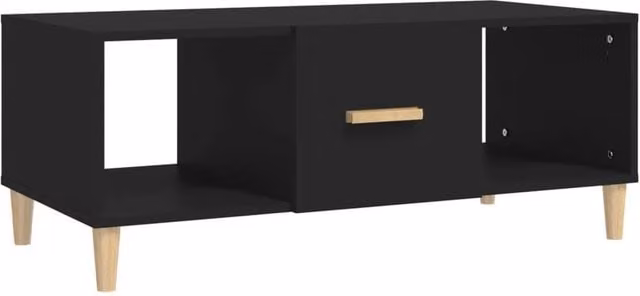 Berkfield Home Modern Black Coffee Table, W/D/H: 102 x 50 x 40 cm