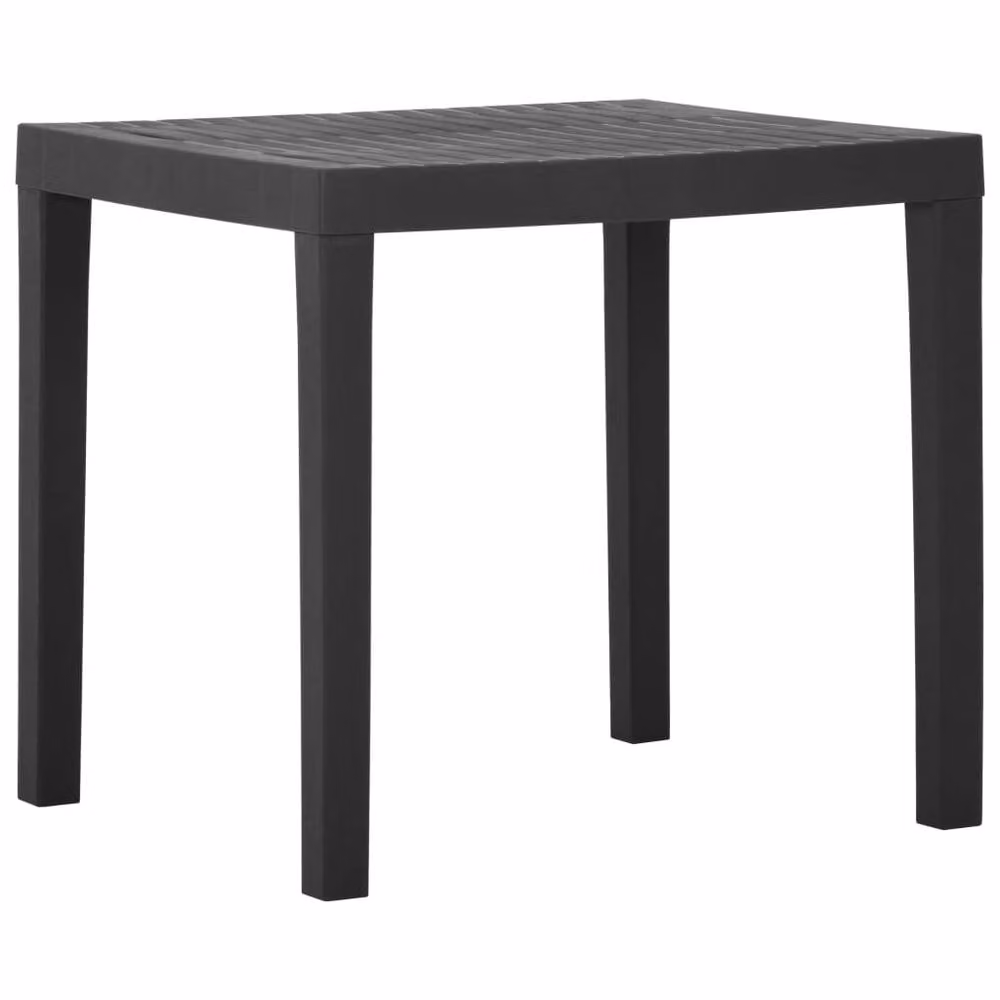 Berkfield Home Grey Plastic Garden Table W: 79 cm, D: 65 cm, H: 72 cm – 2