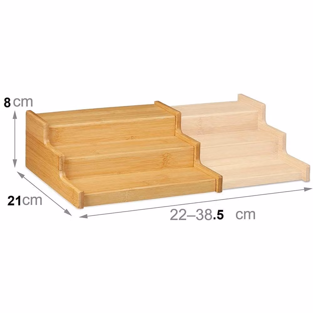 EONLION 3 Tier Brown Bamboo Spice Rack Organiser – 2