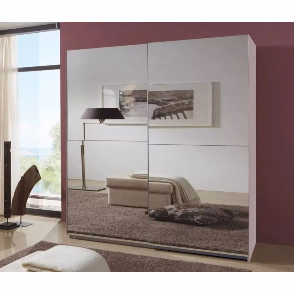 KDMD Queen 135cm Mirrored Sliding Wardrobe in White – 2