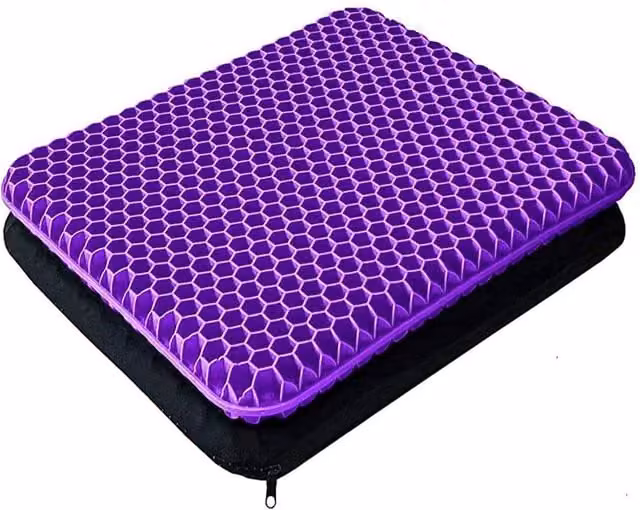 FLAVORA Orthopaedic Gel Breathable Seat Cushion Pad, Purple, W: 190 cm, D: 100 cm