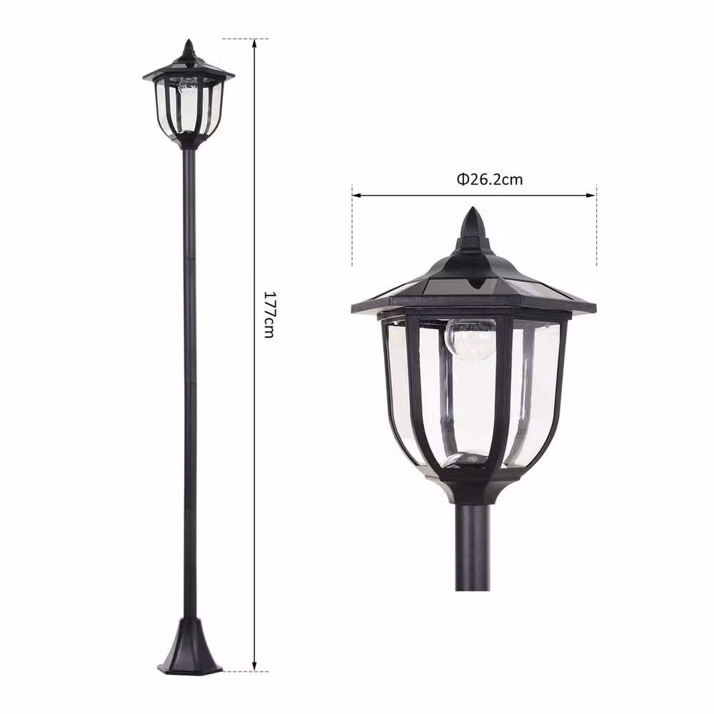 EONLION Solar LED Torch Lights for Outdoor Garden, Black, Height: 100 cm – 2
