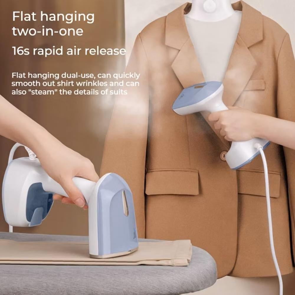 Dyzi 1500W Handheld Foldable Garment Steamer with Brush Attachment, Blue, 150ml – 3