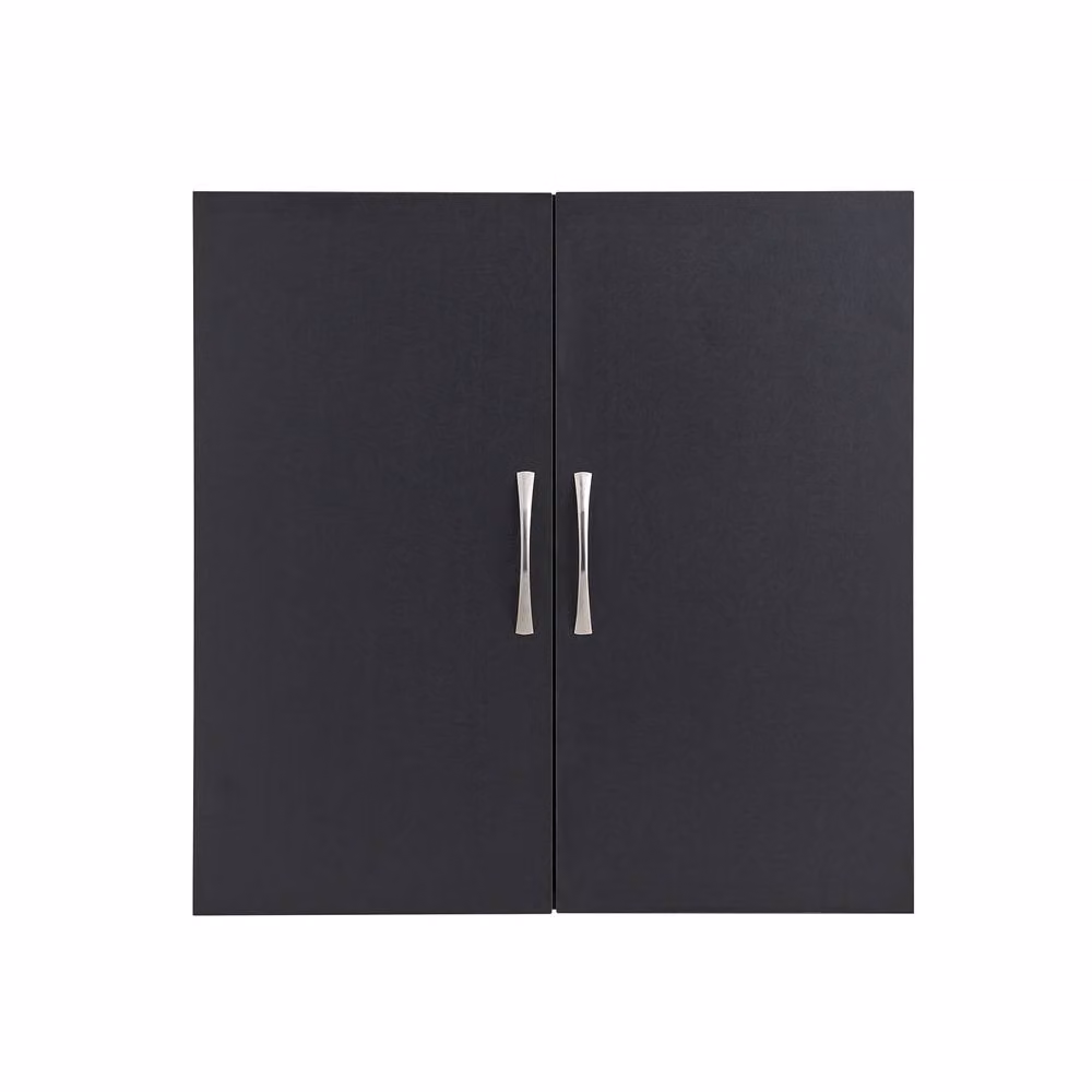SoBuy Modern Wall-Mounted Black Bathroom Cabinet with Hinged Doors and Internal Shelves, W: 60 cm, H: 60 cm – 2