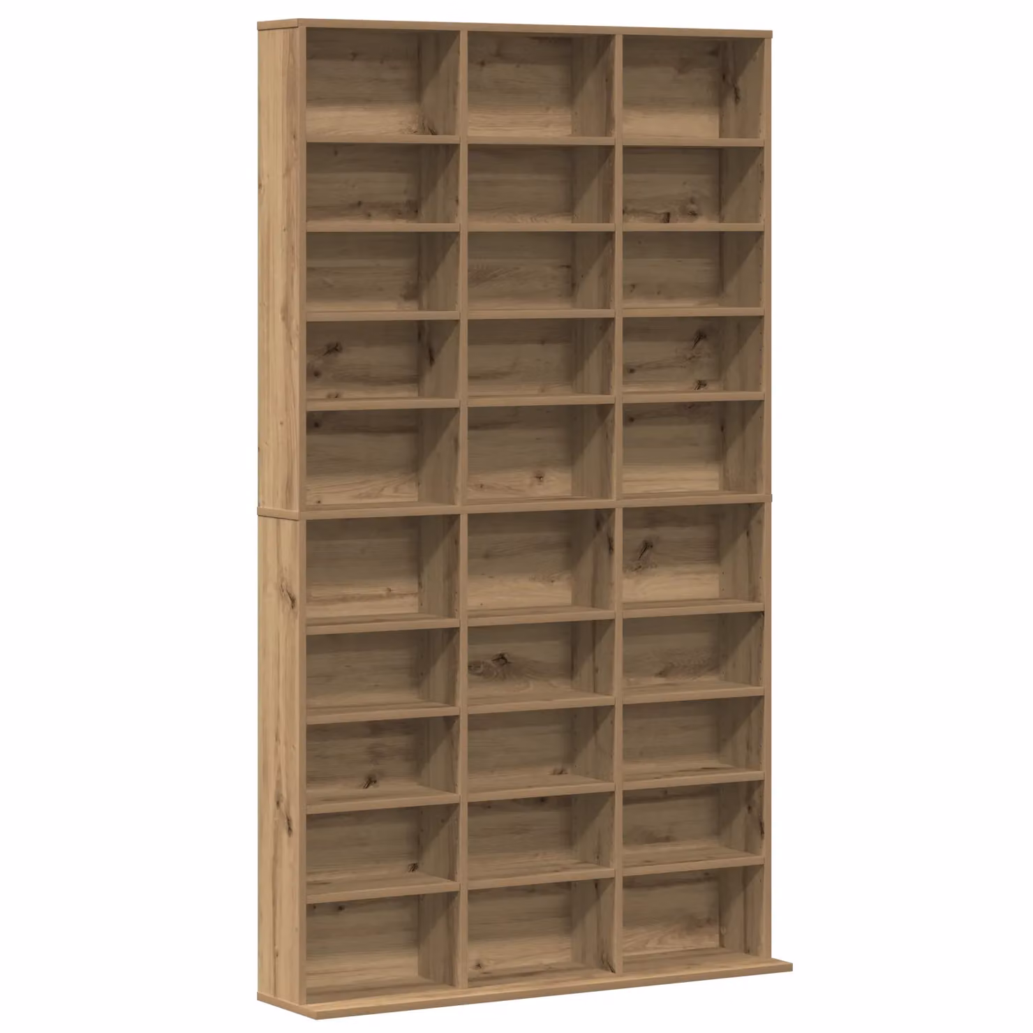 Berkfield Home CD Cabinet in Artisan Oak and Beige, W: 101 cm, D: 23 cm, H: 177.5 cm – 2