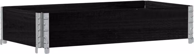 Berkfield Black Wooden Raised Bed Planter with Galvanised Steel, W: 100 cm, D: 50 cm, H: 21.5 cm