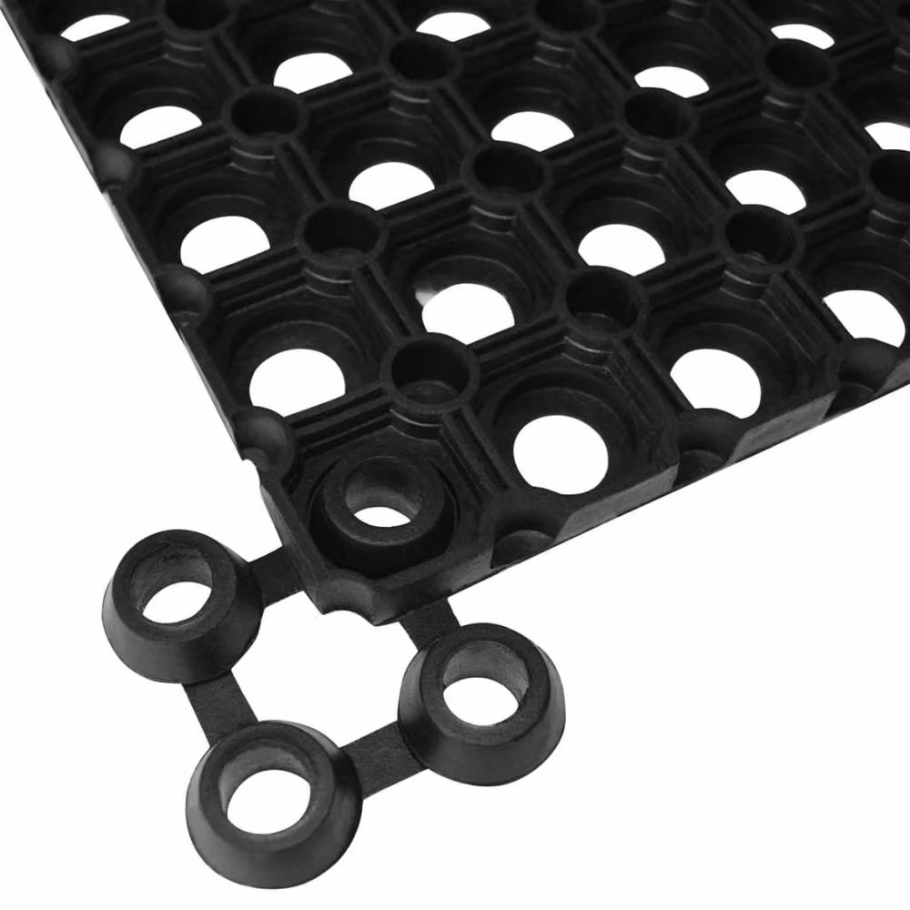 Berkfield Home Weatherproof Rubber Mat in Black, W/D/H: 80 x 120 x 1.6 cm – 4
