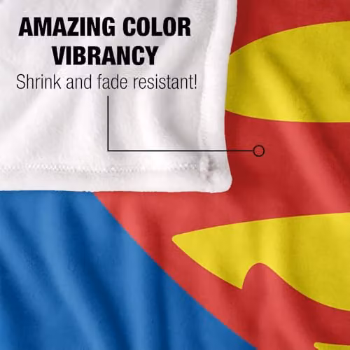 LOGOVISION Superman 1952 Shield Super Soft Silky Touch Fleece Throw Blanket, Multicolour, W: 91.44 cm x D: 147 cm – 3