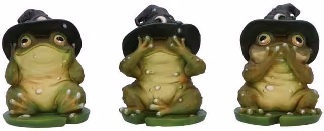 Nemesis Now Three Wise Wizard Toad Figurines, Green, Height: 10.3 cm