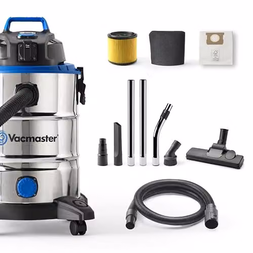 Vacmaster Power 30 Wet and Dry Vacuum Cleaner with Power Take Off, 30L, Silver – 9
