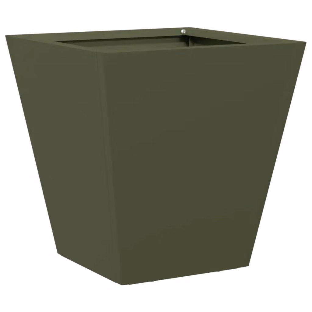 Berkfield Home Steel Garden Planter Tubs, Green, 2 Pack, W/D/H: 30 x 30 x 30 cm – 4
