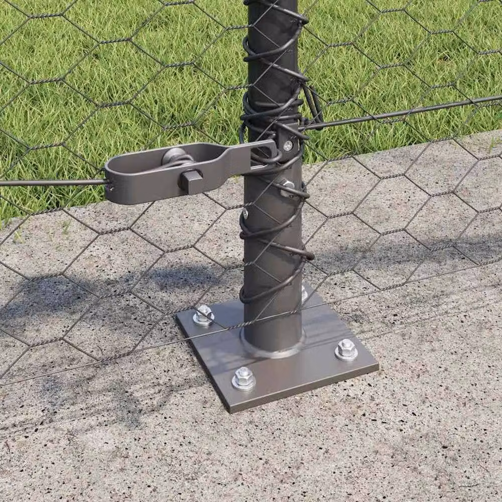 Berkfield Home Grey Steel Hexagon Fence, W: 0.6 m, L: 10 m – 4