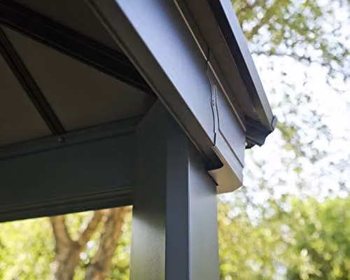 Palram Dallas 4300 Hardtop Garden Gazebo in Anthracite Grey with Insulated Polycarbonate Roof – 4