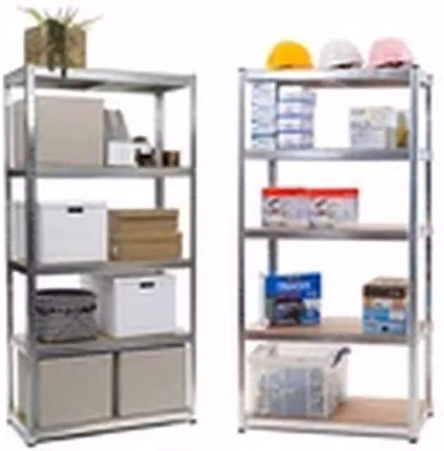 EONLION Heavy Duty 5 Tier Garage Storage Shelving, Silver, W/D/H: 40 x 40 x 180 cm