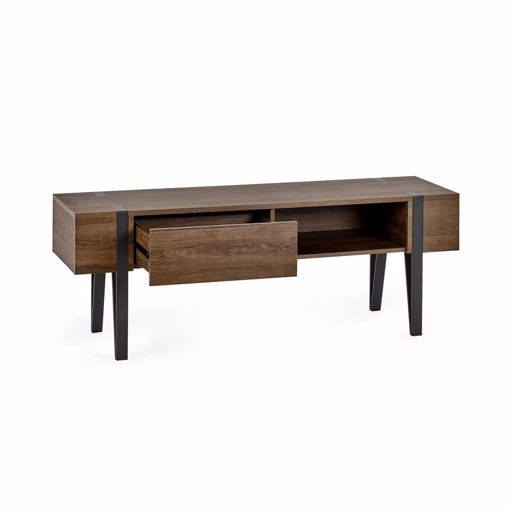 Cheshire Premium Tallis TV Unit for up to 65 Inch TVs in Rustic Brown Wood Effect – 2