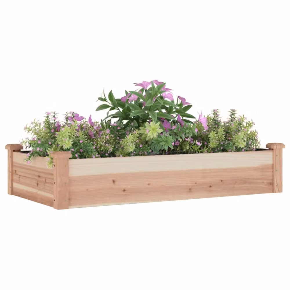 Berkfield Home Garden Raised Bed with Liner in Brown Solid Wood, W/D/H: 120 x 60 x 25 cm – 3