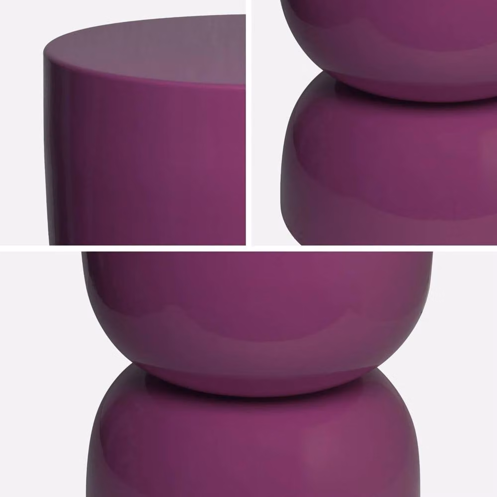 sweeek Round Metal Coffee Table, Side Table or Bedside Table with Glossy Finish in Purple, W/D/H: 42 x 42 x 75 cm – 5