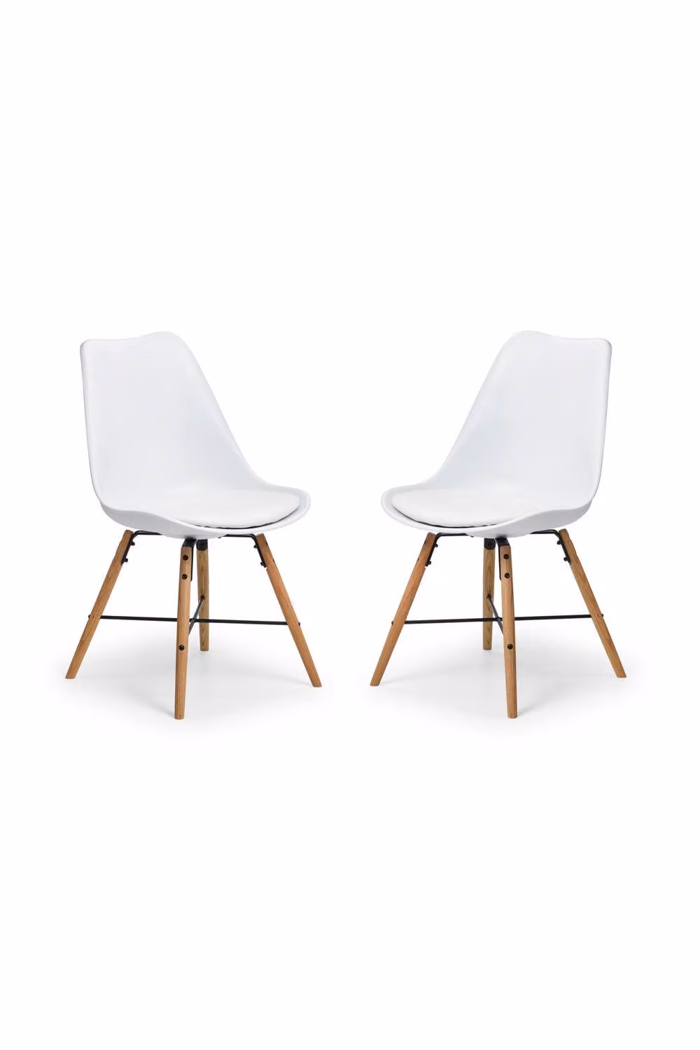 Julian Bowen Kari Set of 2 Plastic and Metal Dining Chairs in White – 3