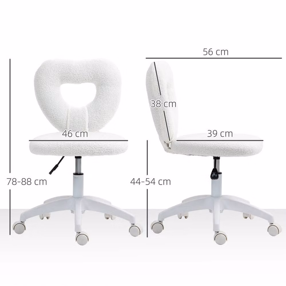 EONLION White Fabric Swivel Task Chair for Home Office – 2