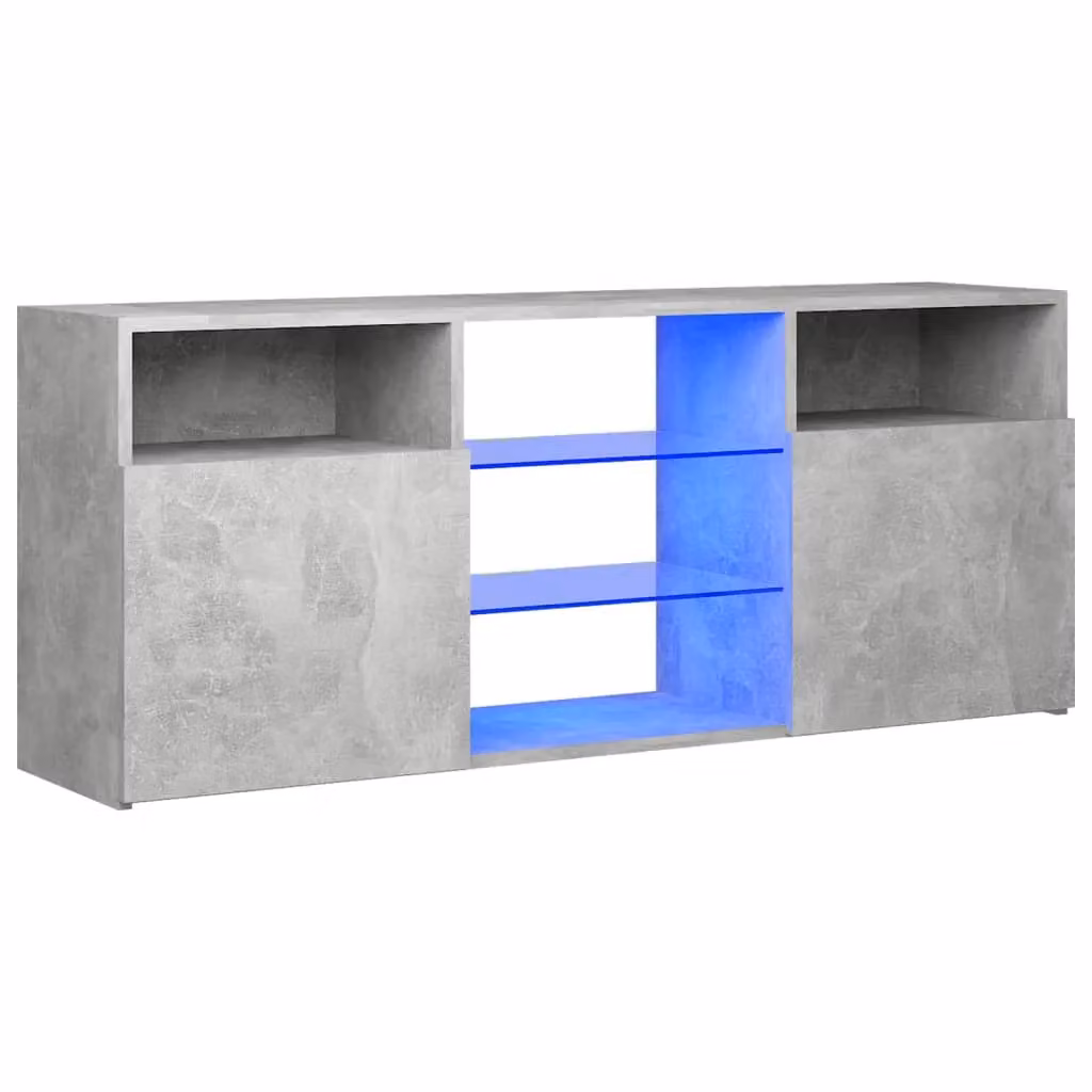 Berkfield Home Modern TV Cabinet with Integrated LED Lights in Concrete Grey, W/D/H: 120 x 30 x 50 cm – 2