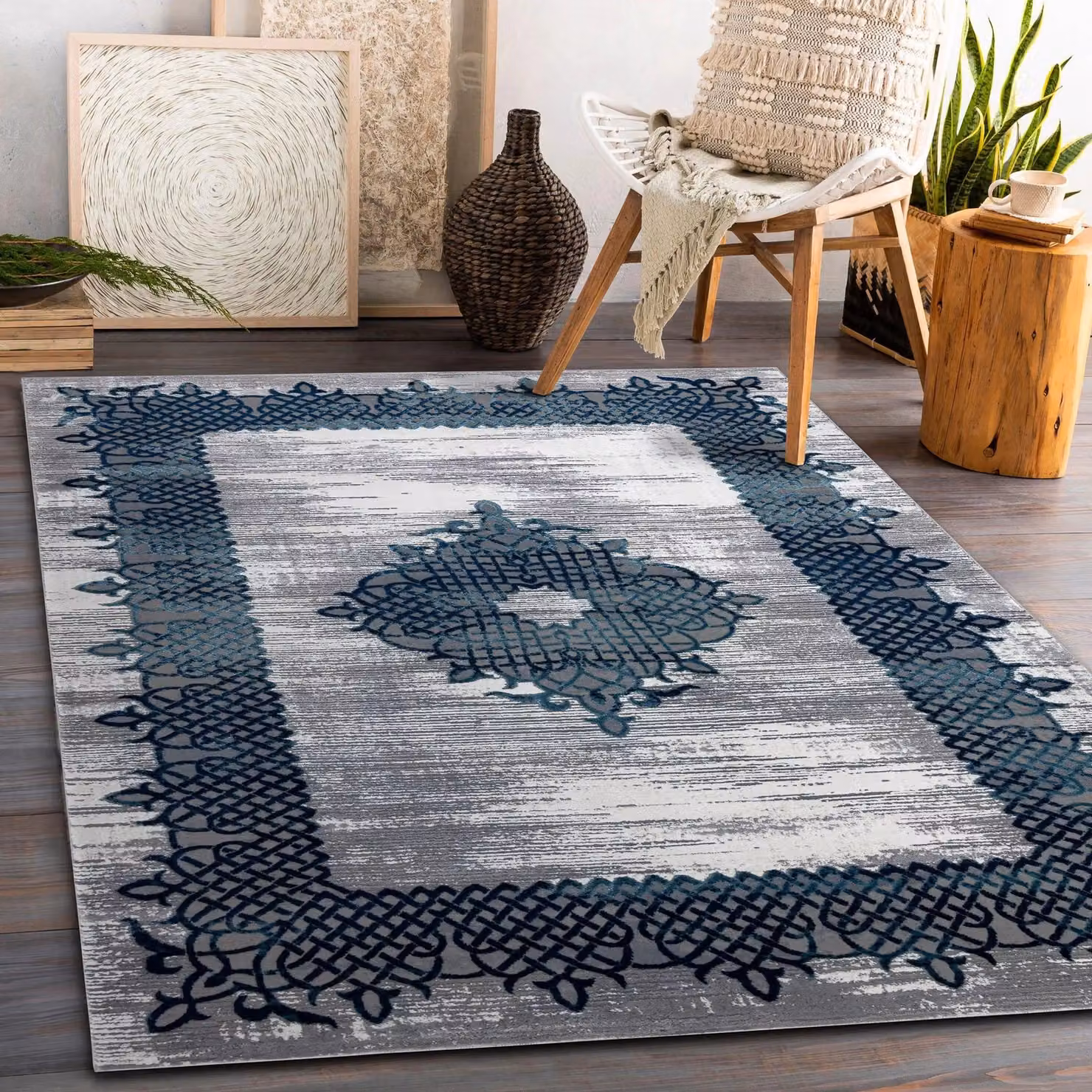 RugsX Core Oriental Rug in Blue, W: 160 cm, L: 220 cm – 5